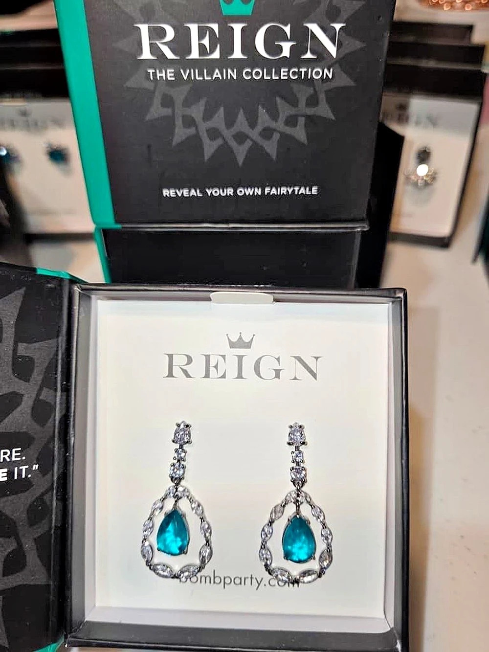 Reign Moments in the Mirror Blue & Silver Drop Earrings NWT